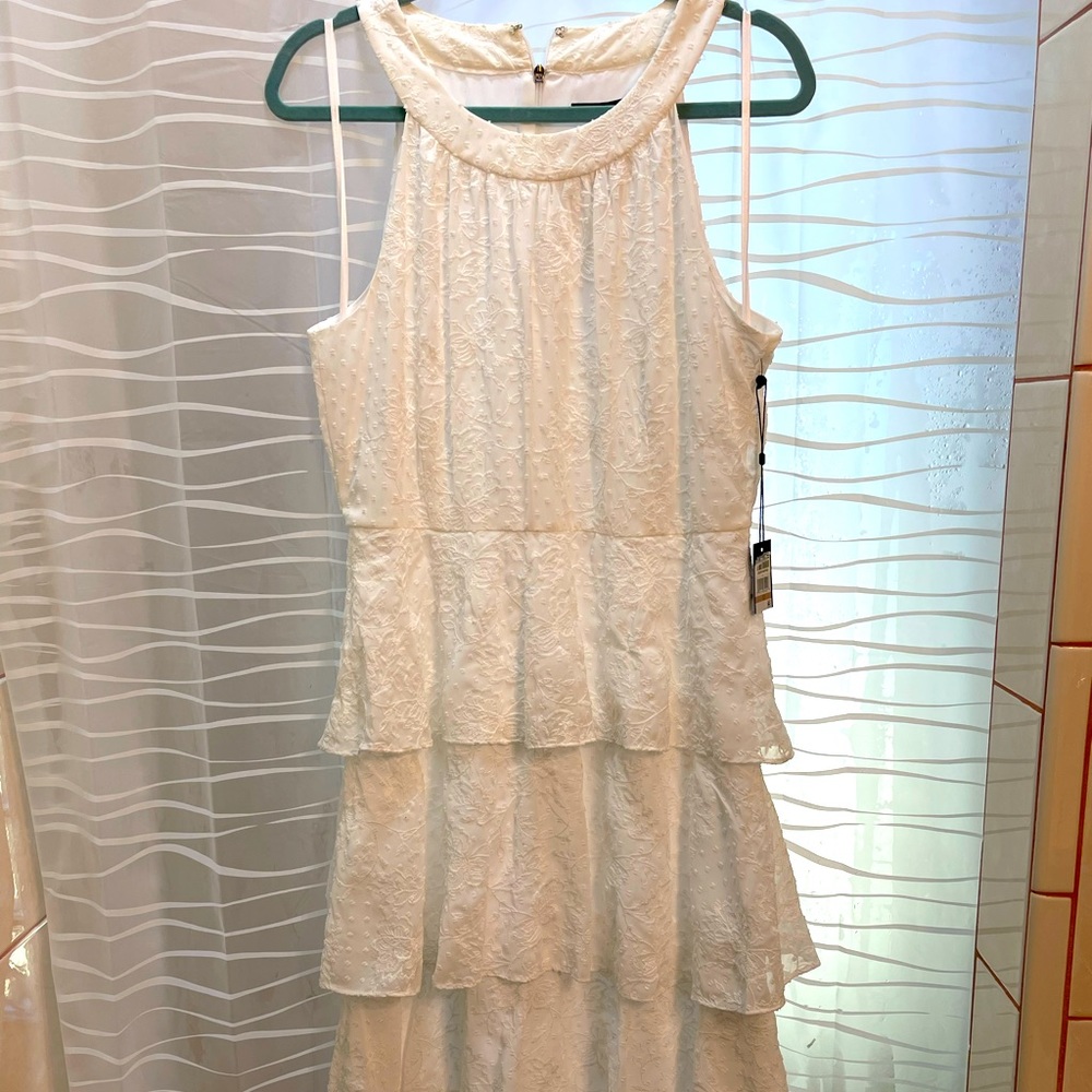 Tommy Hilfiger White Tiered Lace Dress